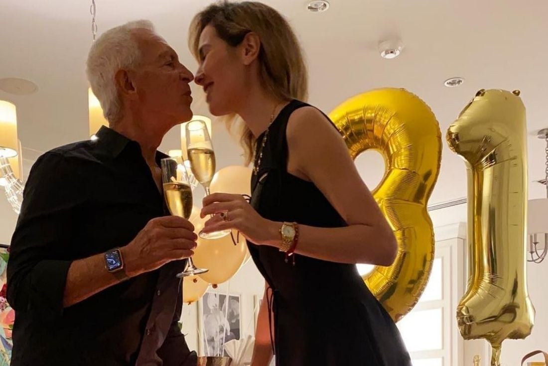 Eduardo y Elina Costantini festejando el cumpleaños de la modelo.