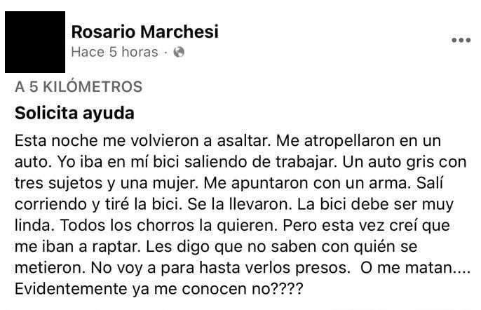 Una mujer de 45 años fue atropellada por un auto y luego los 4 ocupantes se bajaron armados. Pudo escapar de milagro. Foto: captura web.