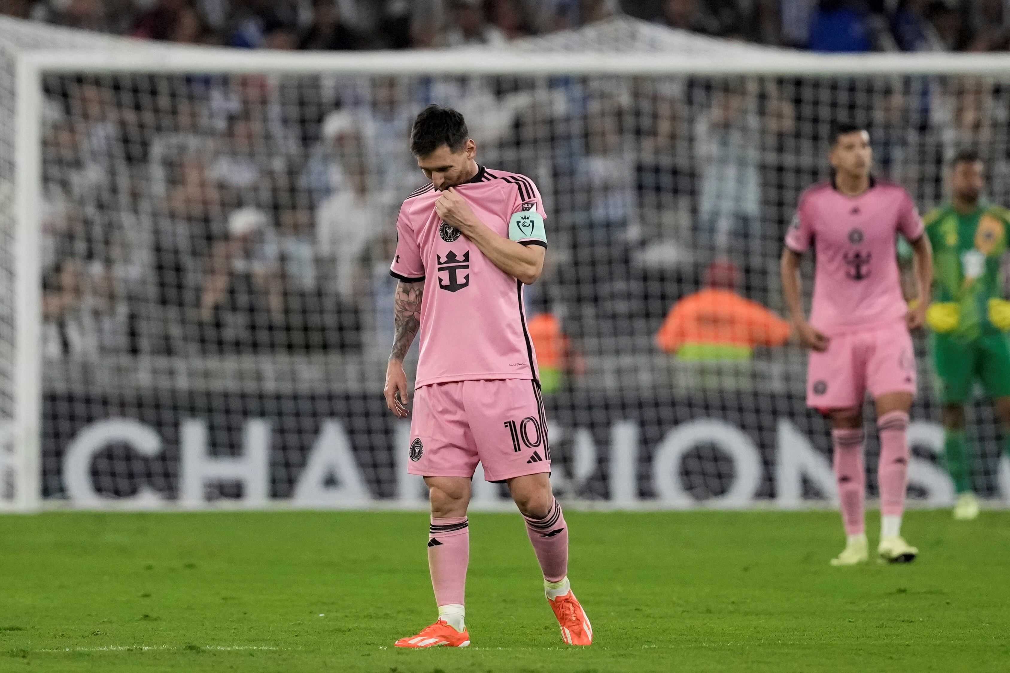 La bronca de Messi por la derrota del Inter Miami. (AP).