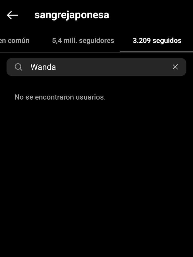 La China Suárez dejó de seguir a Wanda Nara en Instagram.