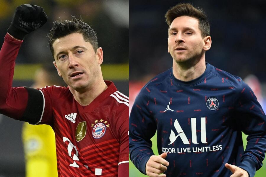 Robert Lewandowski y Lionel Messi