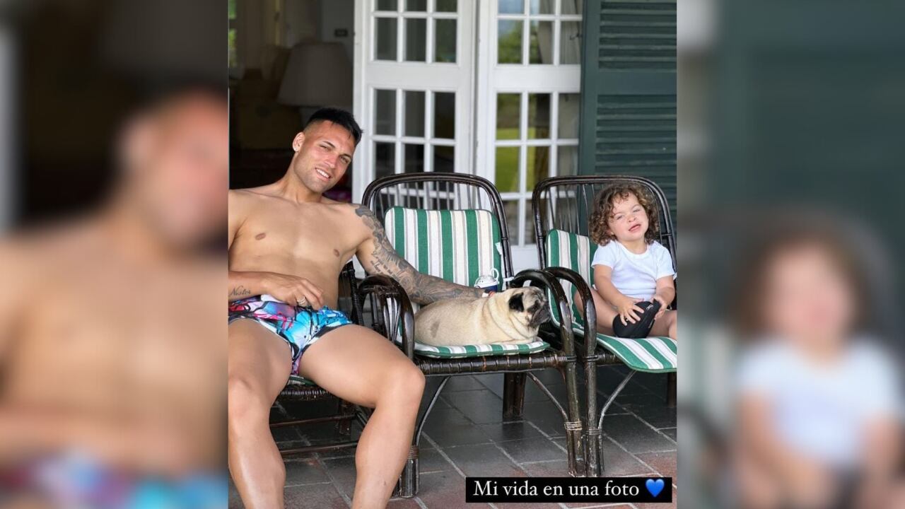 Lautaro Martínez junto a su hija Nina