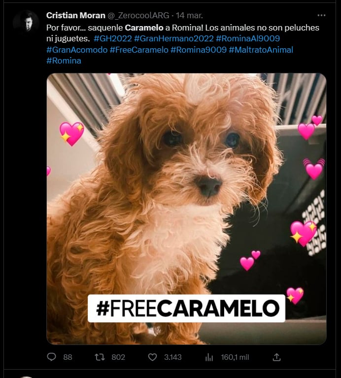 Dolor y enojo en las redes por la separación de Mora y Caramelo