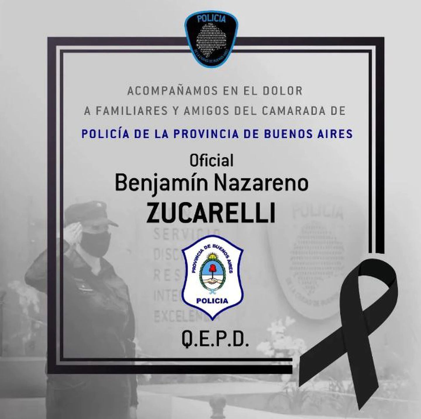 Despedida de la Policía de Buenos Aires a Benjamín. 