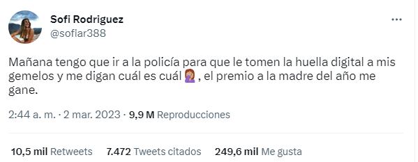 El tweet viral de la joven madre