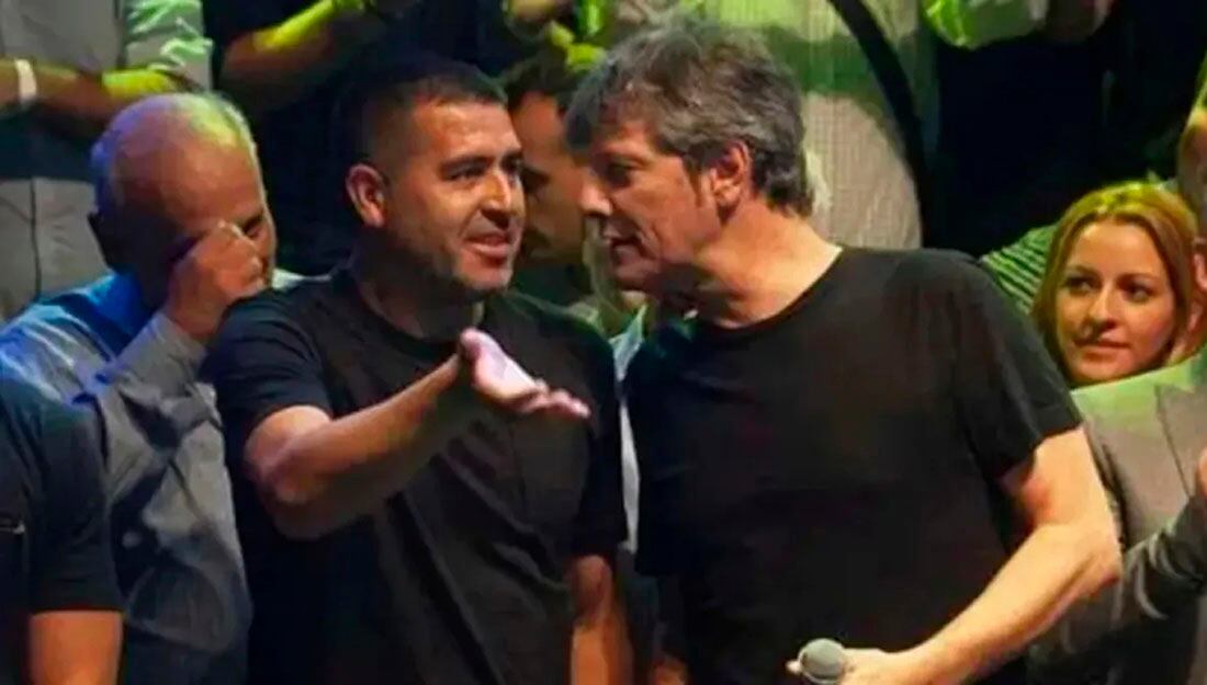 Juan Román Riquelme y Mario Pergolini.