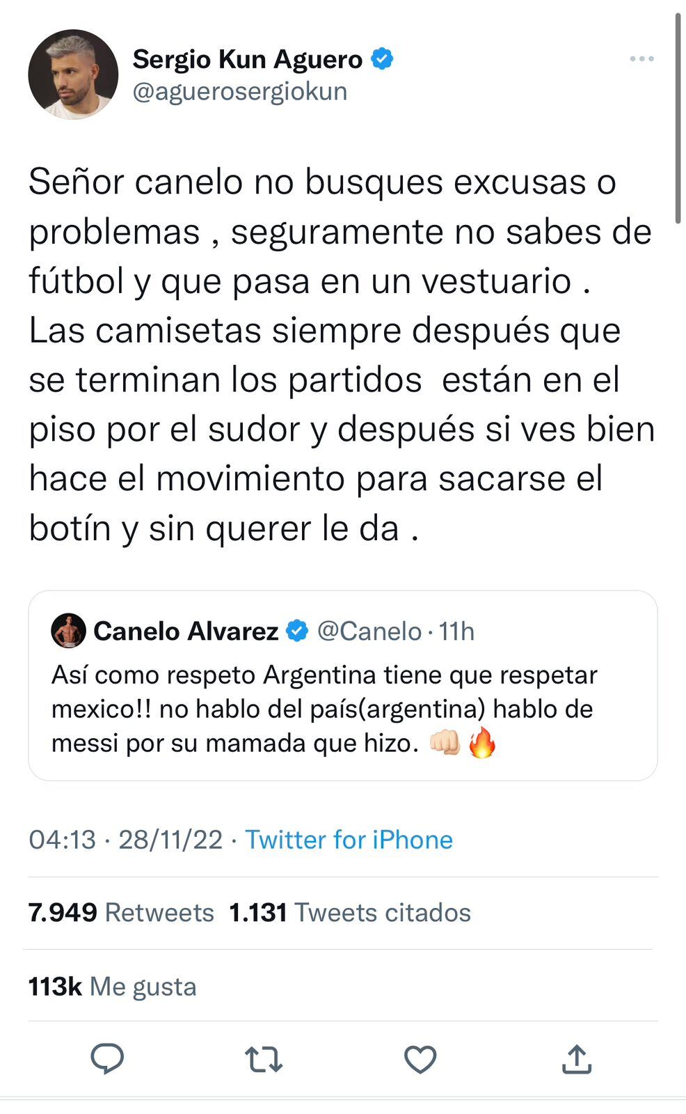 El kun saltó en defensa de Lio.