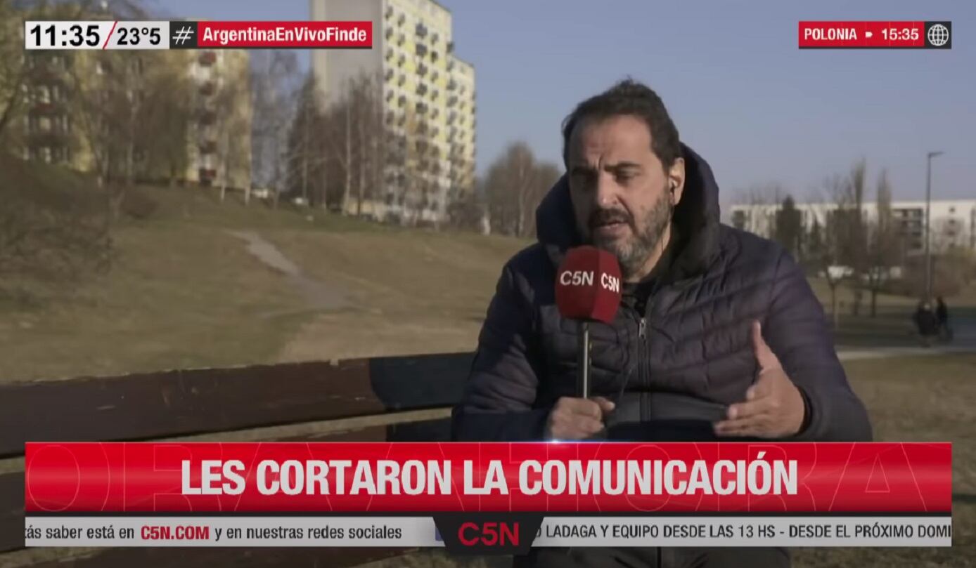 Gabriel Michi cuenta lo que padeció en Ucrania (Captura C5N) 