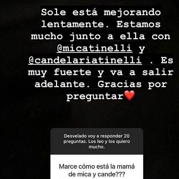 Marcelo Tinelli y su mensaje sobre Soledad Aquino