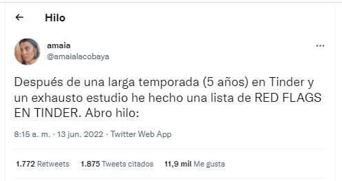 El comienzo del hilo de las Red Flags.