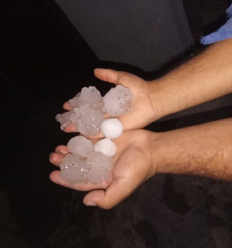 Granizo en Maipú, San Martín y Junín (Gentileza Granja Hermano Facebook)