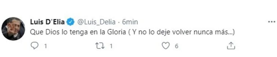 El tuit fue borrado minutos más tarde de su publicación.