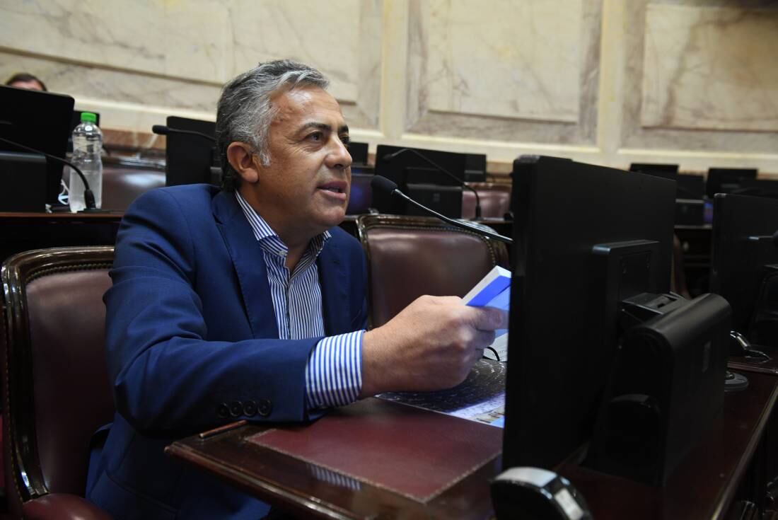 Cornejo denunció que la sesión era "nula" y Juntos por el Cambio se fue del recinto (Foto: Comunicación Senado) 