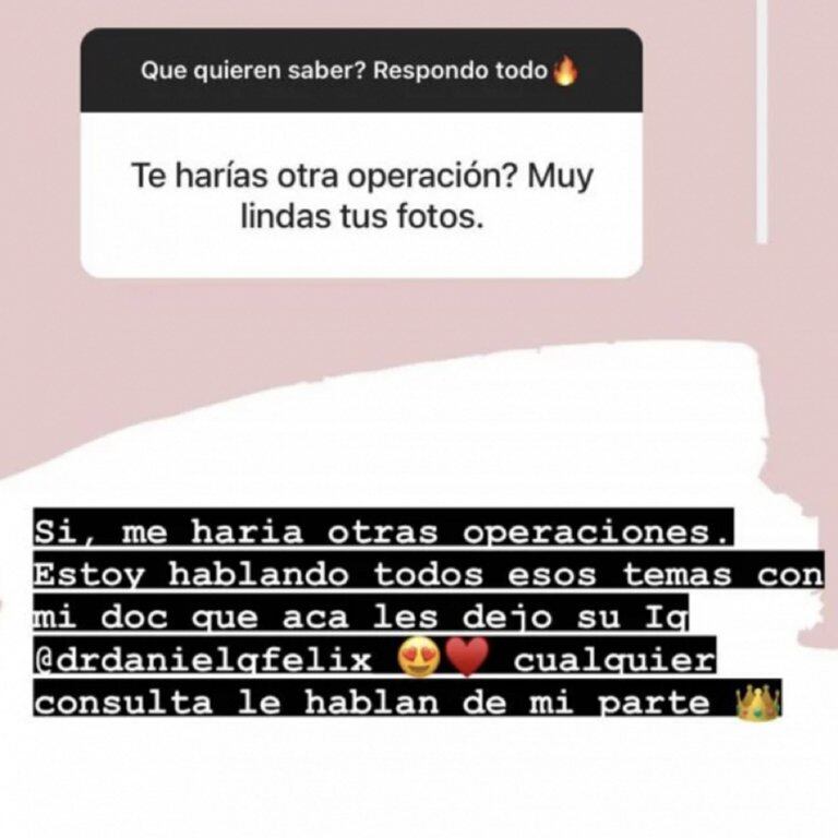 La respuesta de Morena a la pregunta de un seguidor en Instagram