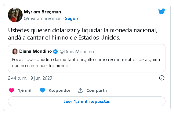 Myriam Bregman y Diana Mondino tuvieron un tenso cruce en redes.