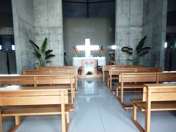 La capilla dentro del monumento a la Virgen del Valle. (Prensa Obispado de Catamarca)