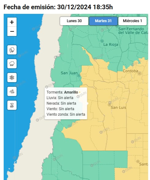 Alerta del SMN