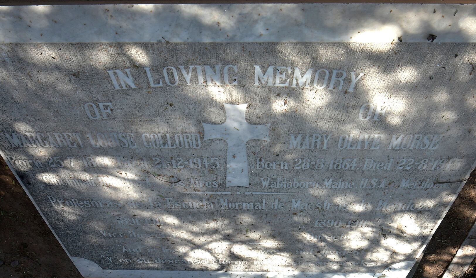 Las maestras Morse y Collord fueron enterradas juntas, en el sector británico del cementerio de la Ciudad de Mendoza. Foto: Orlando Pelichotti