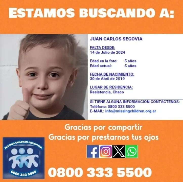 Buscan a un niño que desapareció hace más de dos meses en Chaco