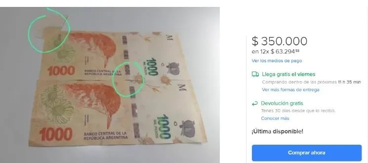 Billetes con errores de impresión - Ventitres