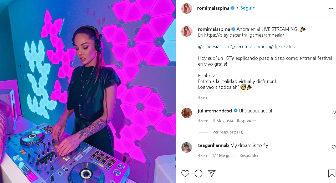 Este año, Romina Malaspina debutó como DJ.