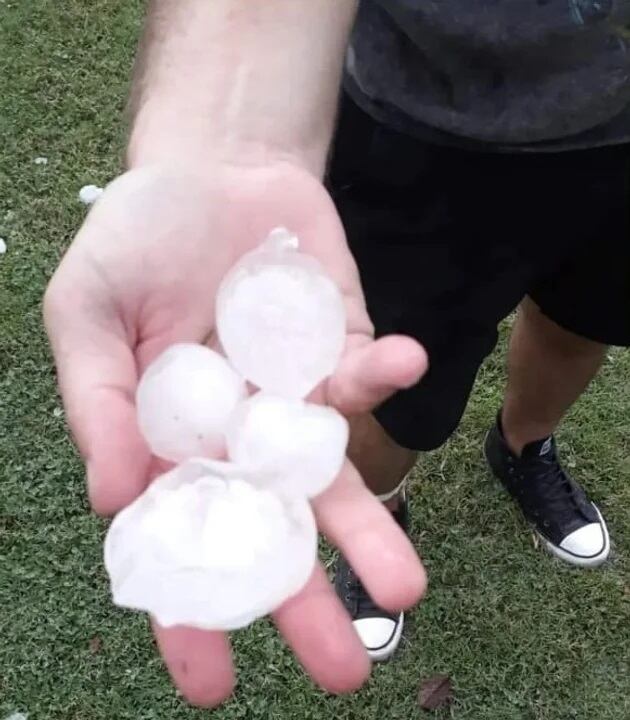 Detalles del tamaño del granizo. / Gentileza