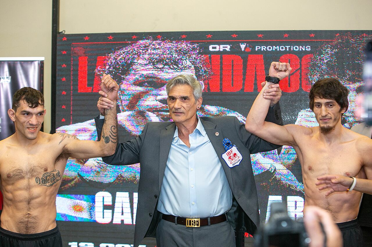 Boxeo. Pesaje de Juan Carrasco. Foto Los Andes.