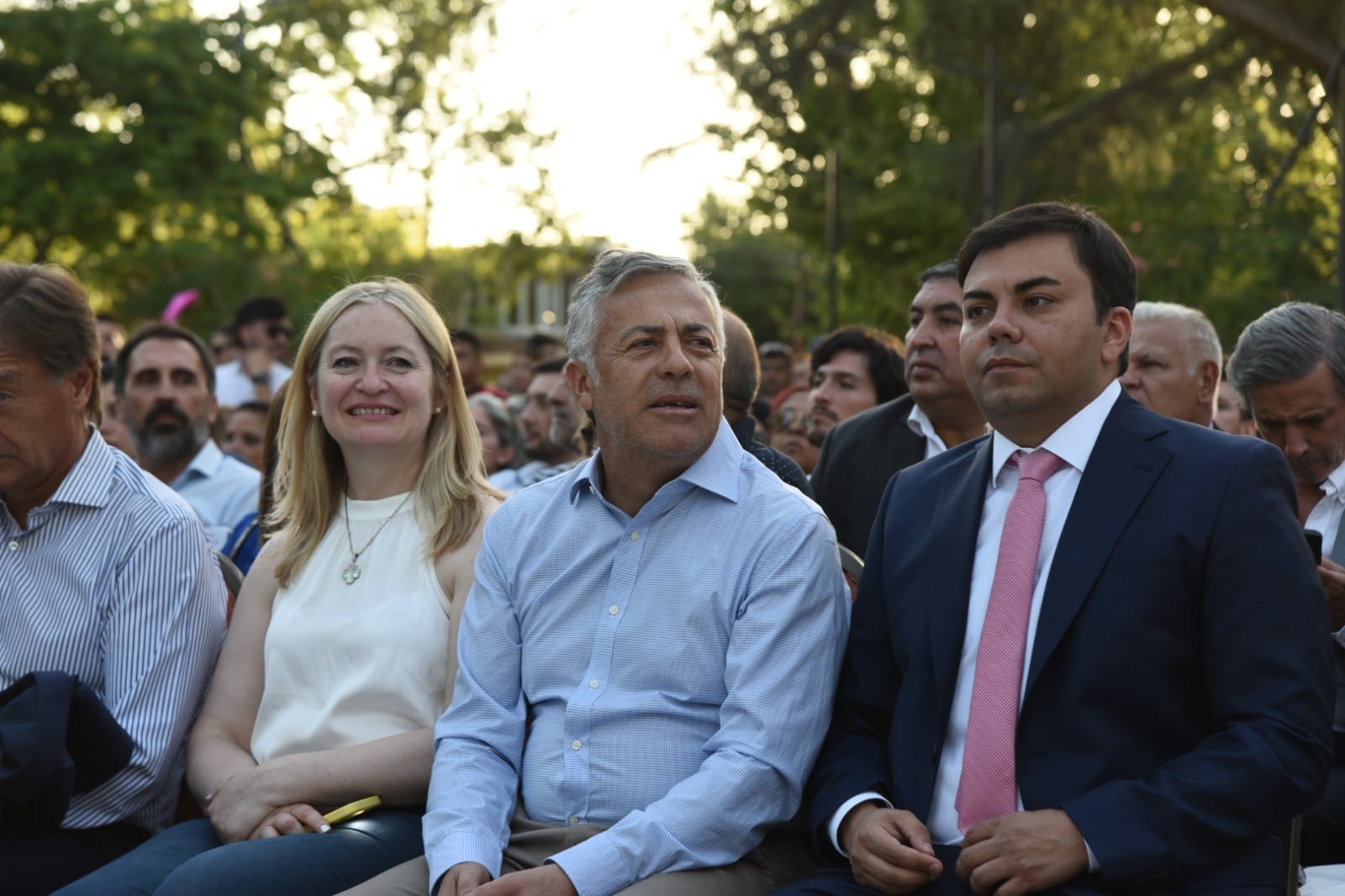 Francisco Lo Presti juró como intendente de Las Heras y asistieron la vicegobernadora Hebe Casado y el gobernador Alfredo Cornejo. Foto: Prensa Las Heras