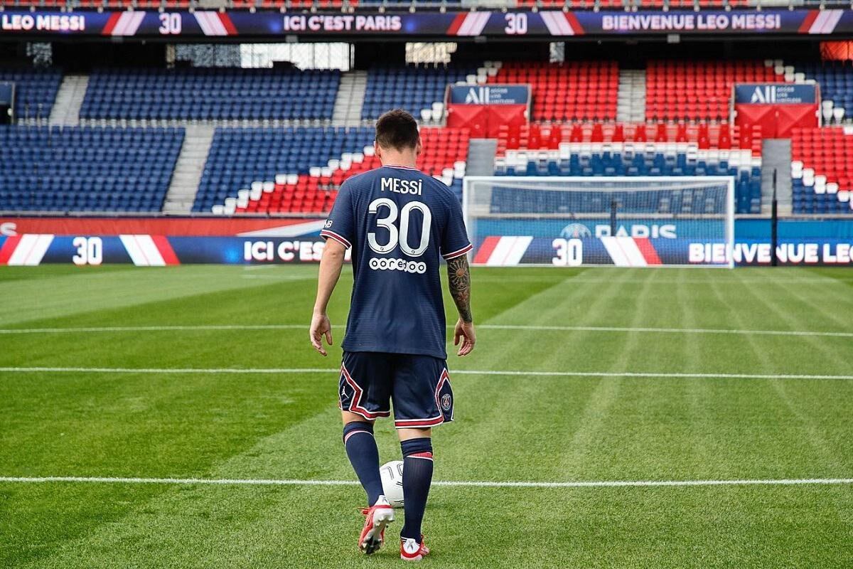 Lionel Messi el día de su presentación en el PSG.