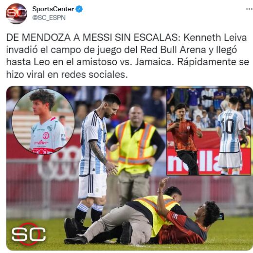 Kenneth Leiva, el mendocino que burló la seguridad en New Jersey y estuvo a metros de sacarse una foto con Messi. / Gentileza.