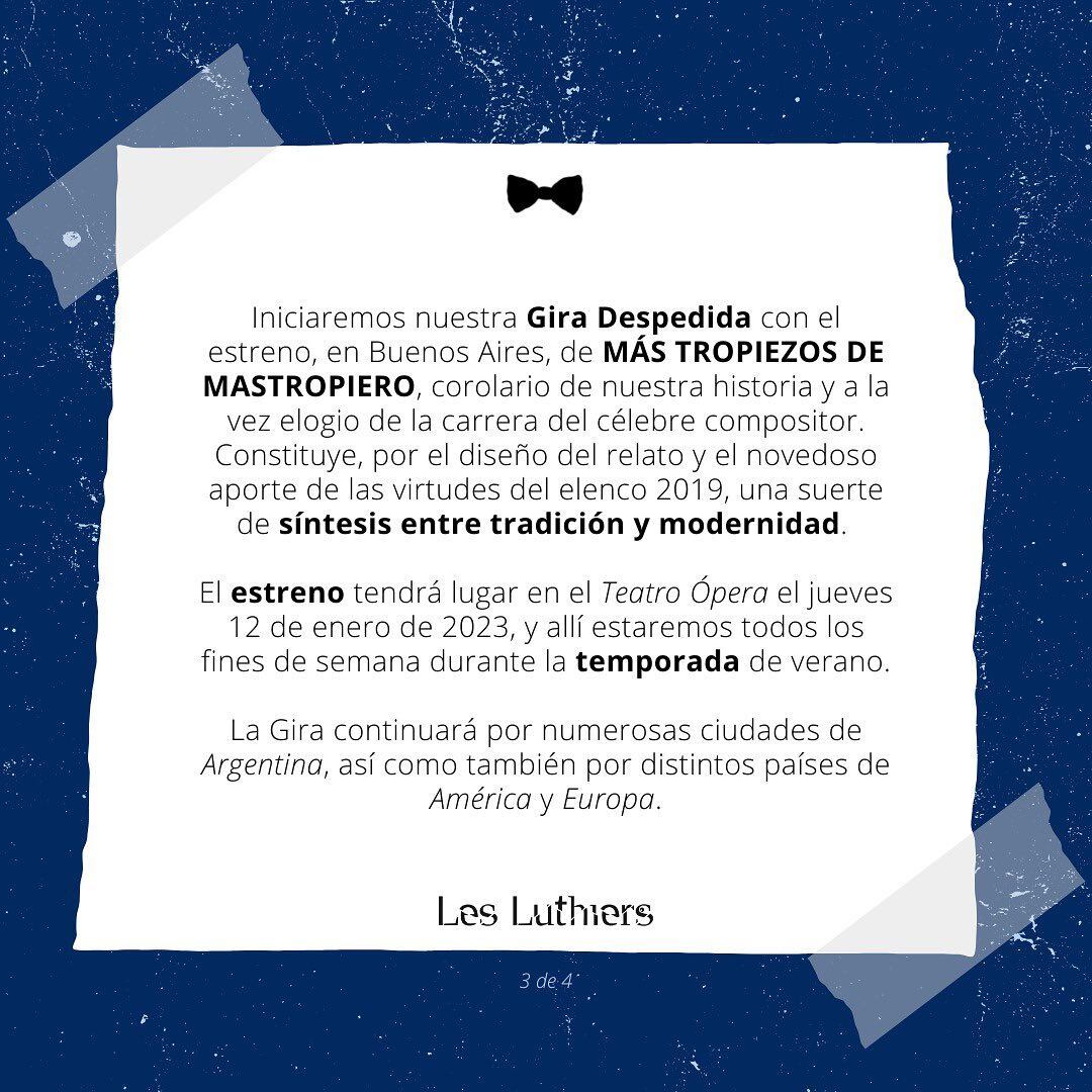 El comunicado de Les Luthiers.