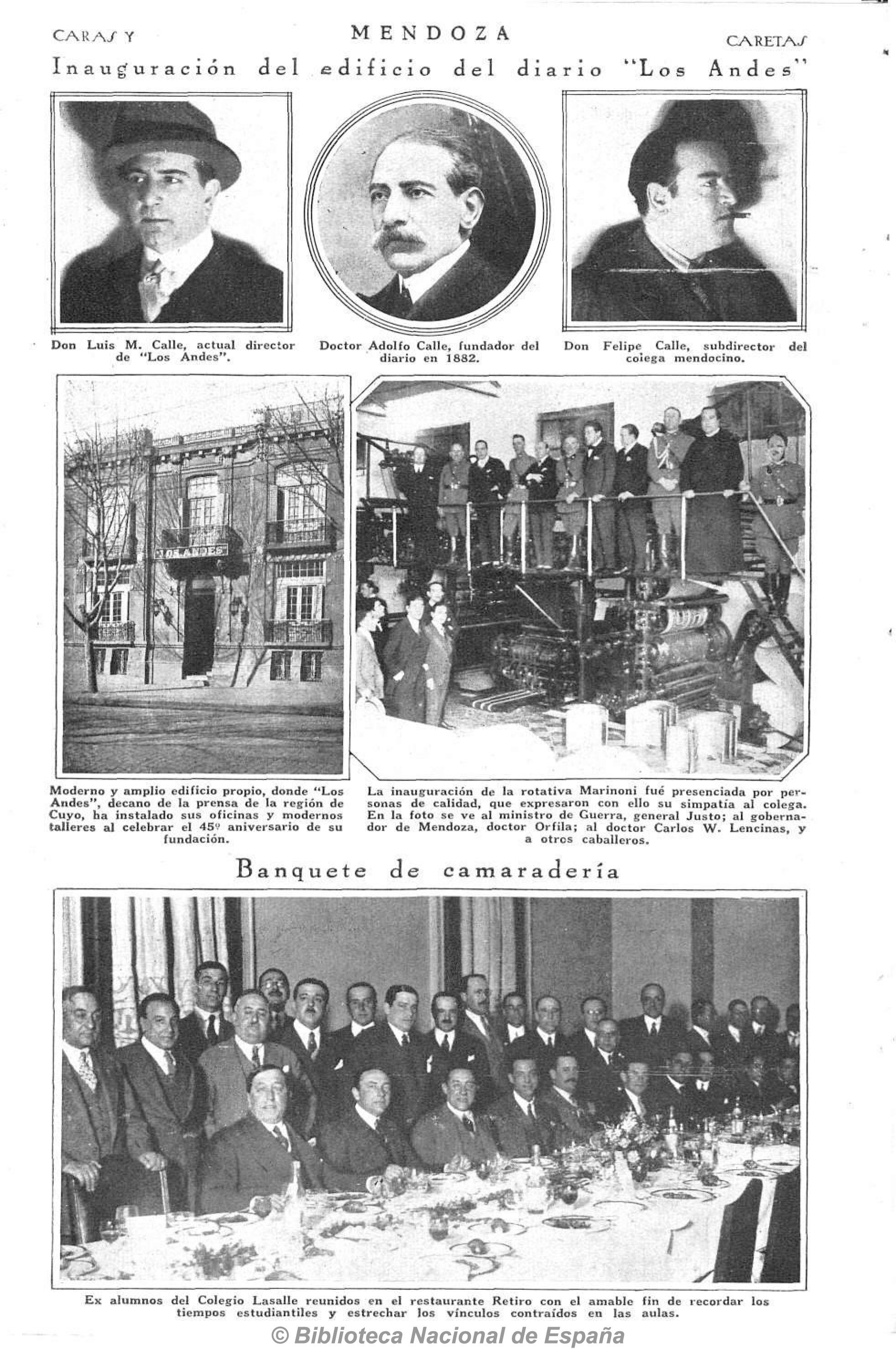 Diario Los Andes estrenó edificio en 1927 y dio un salto tecnológico esencial para llegar con su versión impresa a más lectores. 
