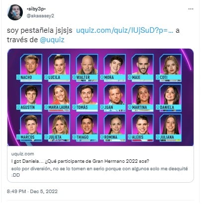 Test viral: Qué participante de Gran Hermano sos