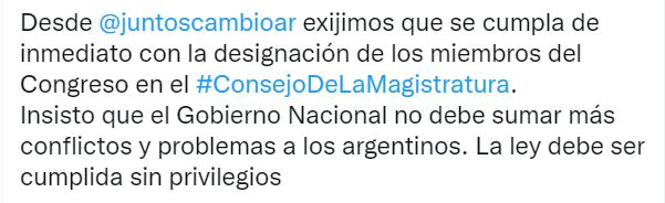 La senadora nacional Mariana Juri exige que se cumpla con el fallo de la Corte en relación al Consejo de la Magistratura.