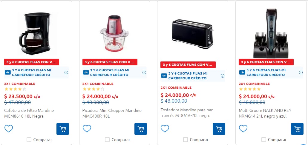 Algunas de las ofertas que estarán disponibles este fin de semana largo en Carrefour.