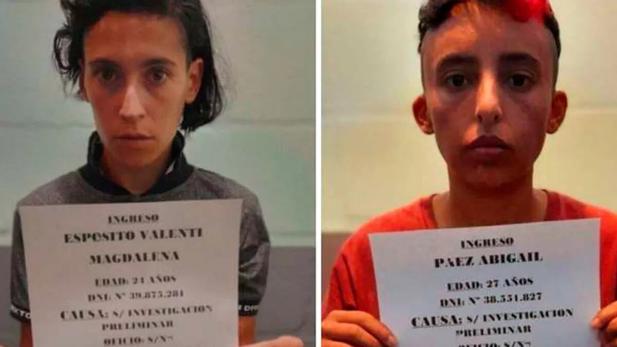 Magdalena Espósito Valenti y su pareja Abigail Páez. Las dos detenidas por el crimen de Lucio Dupuy. 