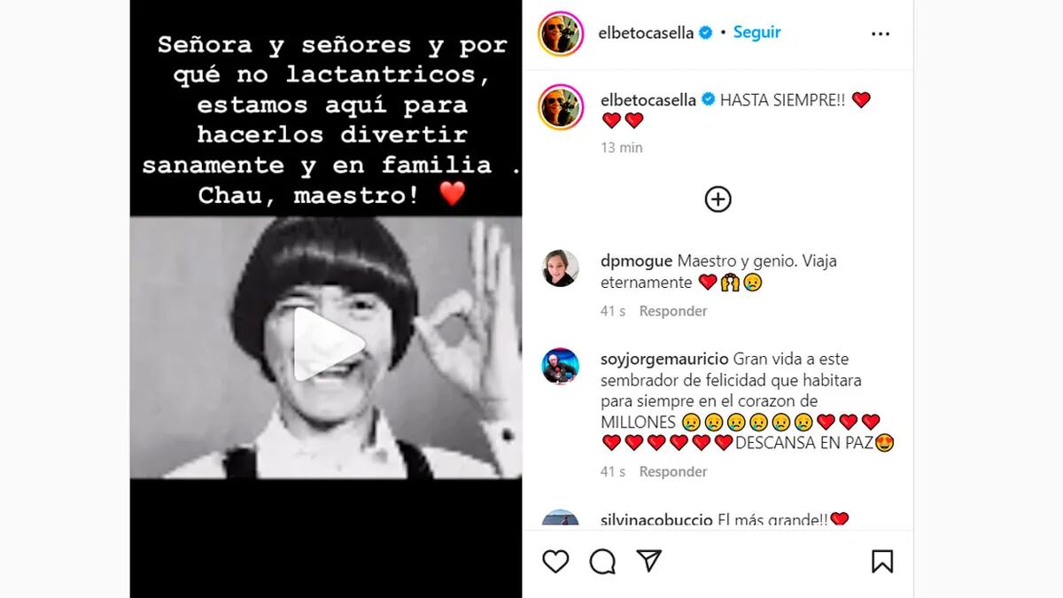 Famosos despiden a Carlitos Balá en las redes sociales