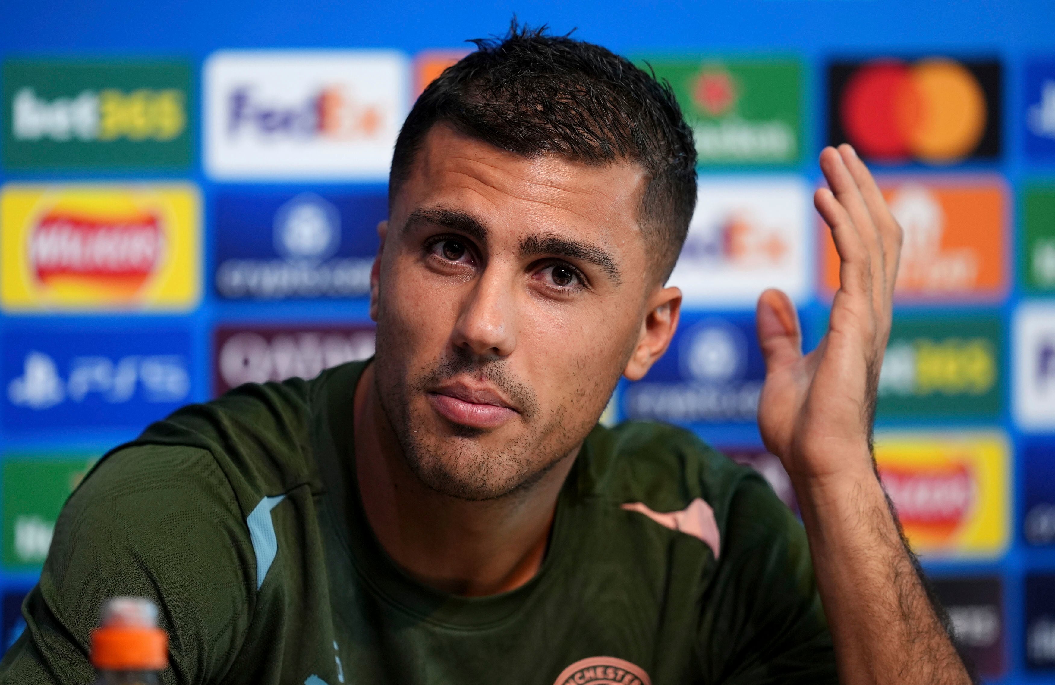 Rodri, centrocampista del Manchester City (Martin Rickett/PA vía AP)