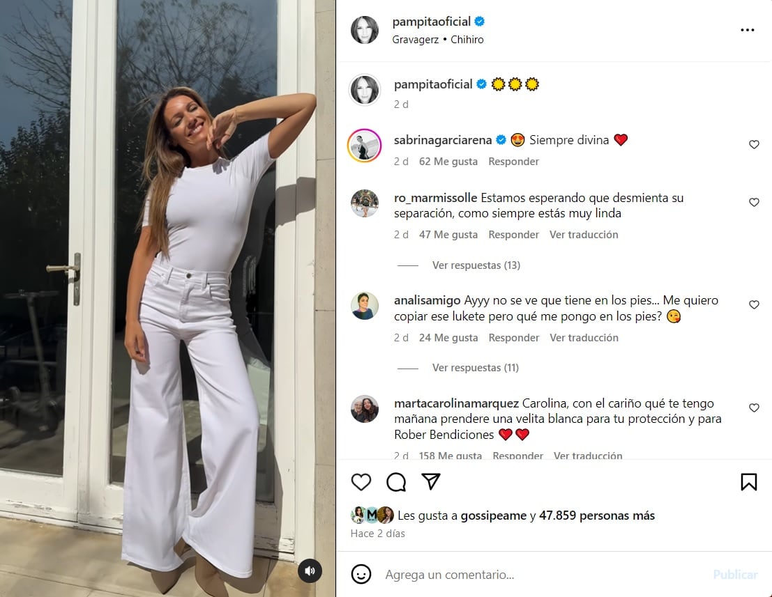 Pampita ganó con la separación al estilo Shakira. Captura de Instagram.