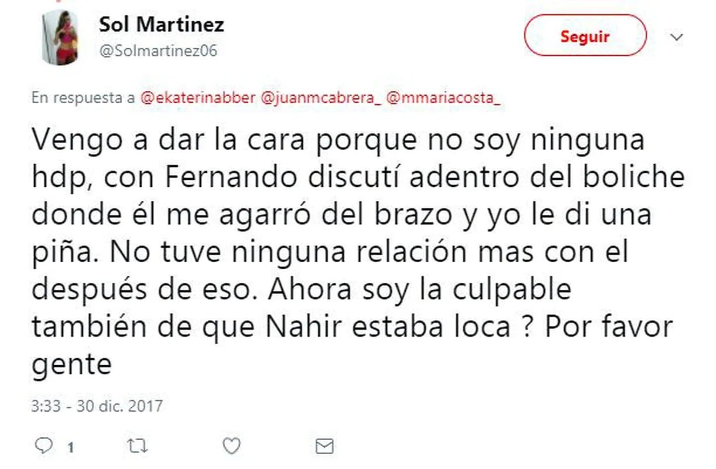 La examiga de Nahir Galarza aclaró lo que pasó en el boliche.