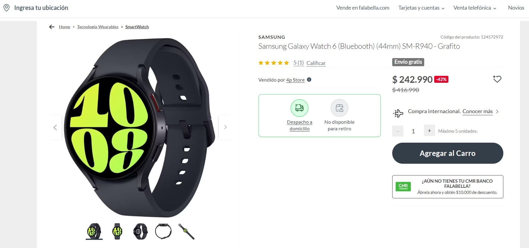 Esto sale un Smartwatch Samsung en Chile.