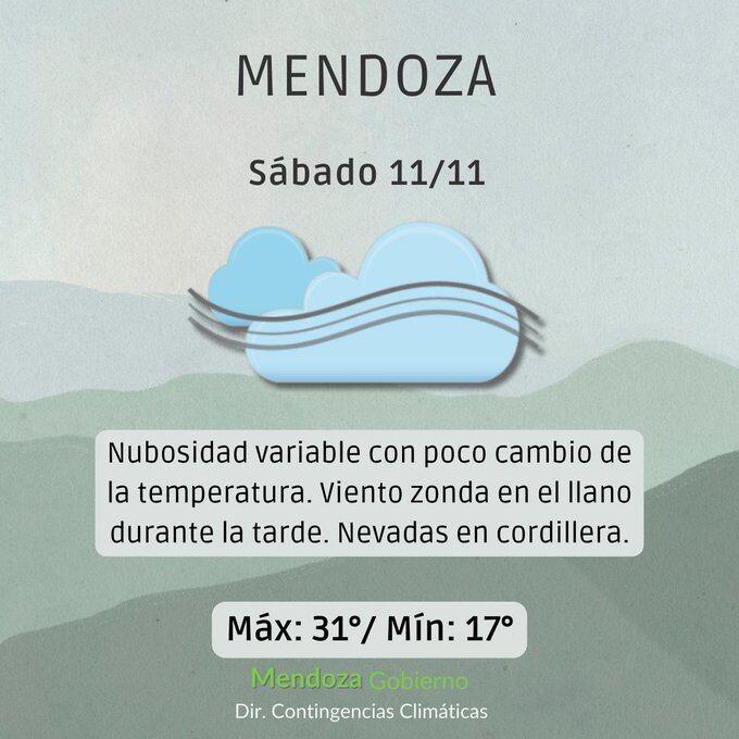 Pronóstico en Mendoza. Foto: X / @ContingenciasDA