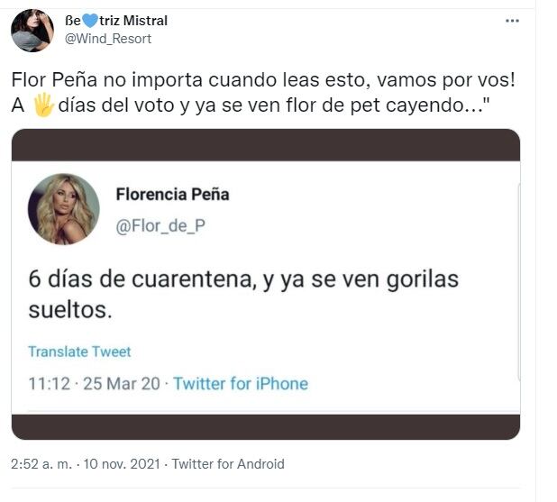 Campaña contra Florencia Peña