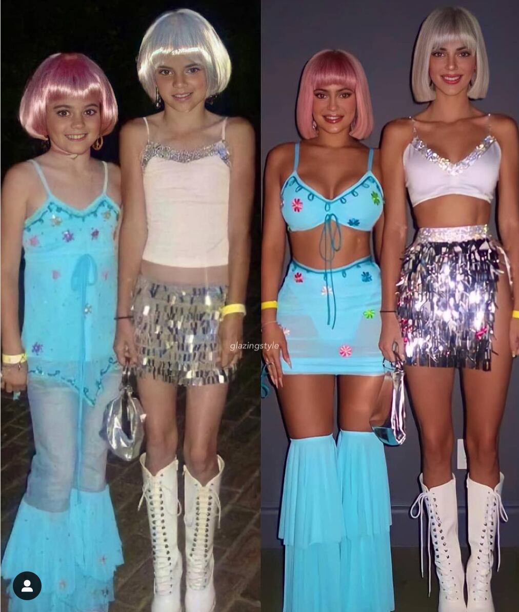 Kyle y Kendall Jenner recreando uno de sus primeros Halloween bajo la cámara de KUWTK.