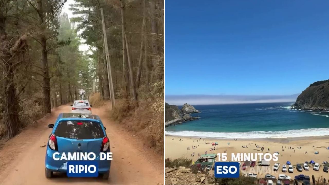 Para llegar a esta playa hay que cruzar por un camino de tierra.