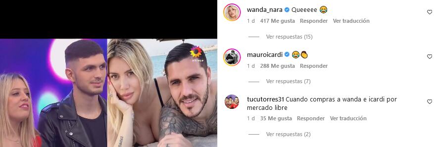 Los idénticos de Wanda Nara y Mauro Icardi, en Bienvenidos  a bordo. Captura Instagram.