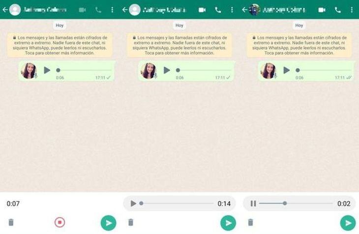 Audios de WhatsApp.