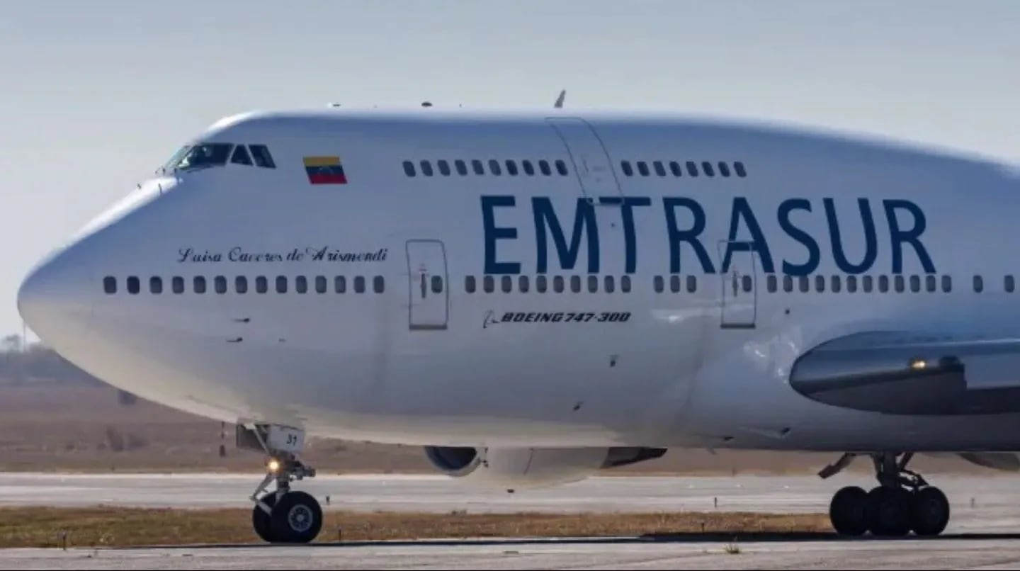 El avión venezolano-iraní retenido en Buenos Aires. Foto: Archivo / Los Andes