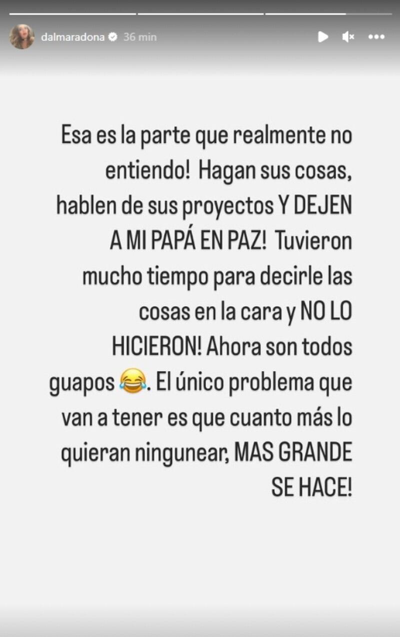 El texto de Dalma Maradona contra Macri