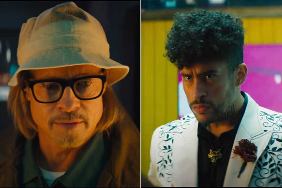 Brad Pitt y Bad Bunny en "Tren Bala".